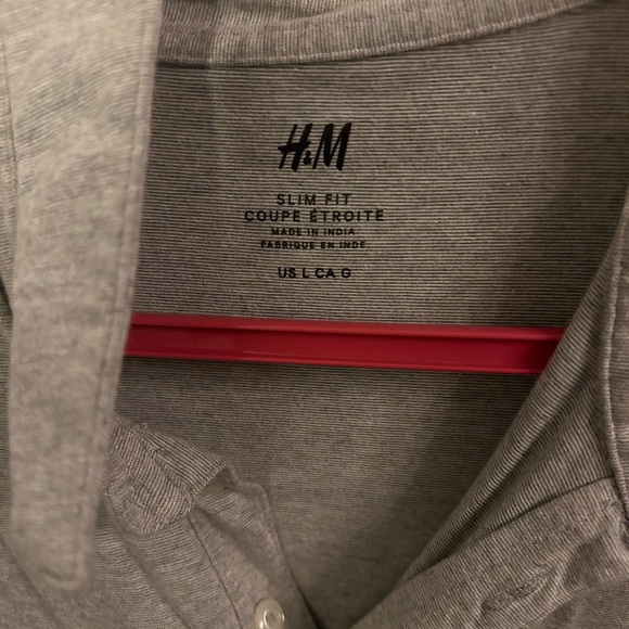 H&M MENS SLIM FIT GREY T SHIRT - Picture 3 of 3